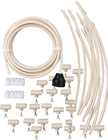 Patio Misting Kit Assembly - Make your own Misting System - Easy to build and Install - 5 Minute Installation (84Ft - 24 Nozzles)