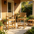 HDPE Outdoor Bar Height Stools High Adirondack Chairs (Teak, 2 Pcs)