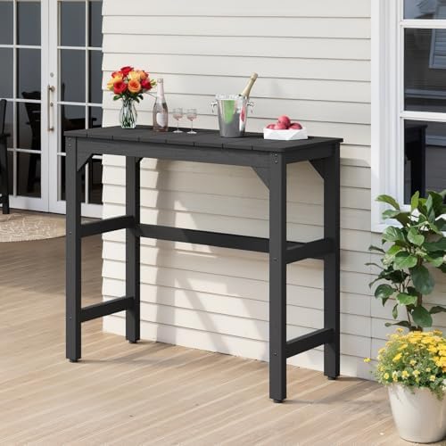 Outdoor Bar Table, 42" Weatherproof Patio Bar Height Counter Table