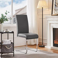 Yaheetech Dining Chairs Set of 4 High Back Modern Kitchen Chairs Light Gray