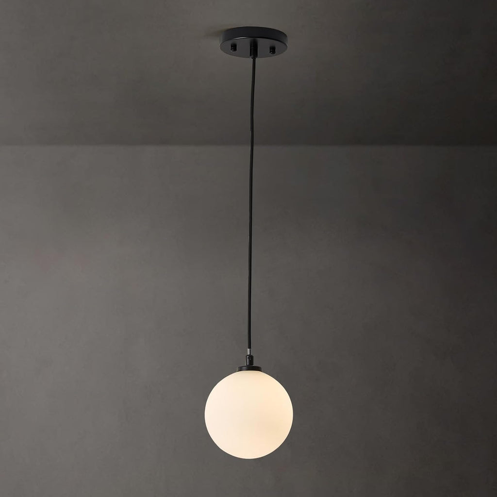 1-Light Globe Chandelier, Modern Gold Pendant Lights, Smoke Grey Globe Hanging Light Fixture for Kitchen Island, Bedroom, Bedside, Living Room, Dining Room, Hallway, MAX 59 in Height