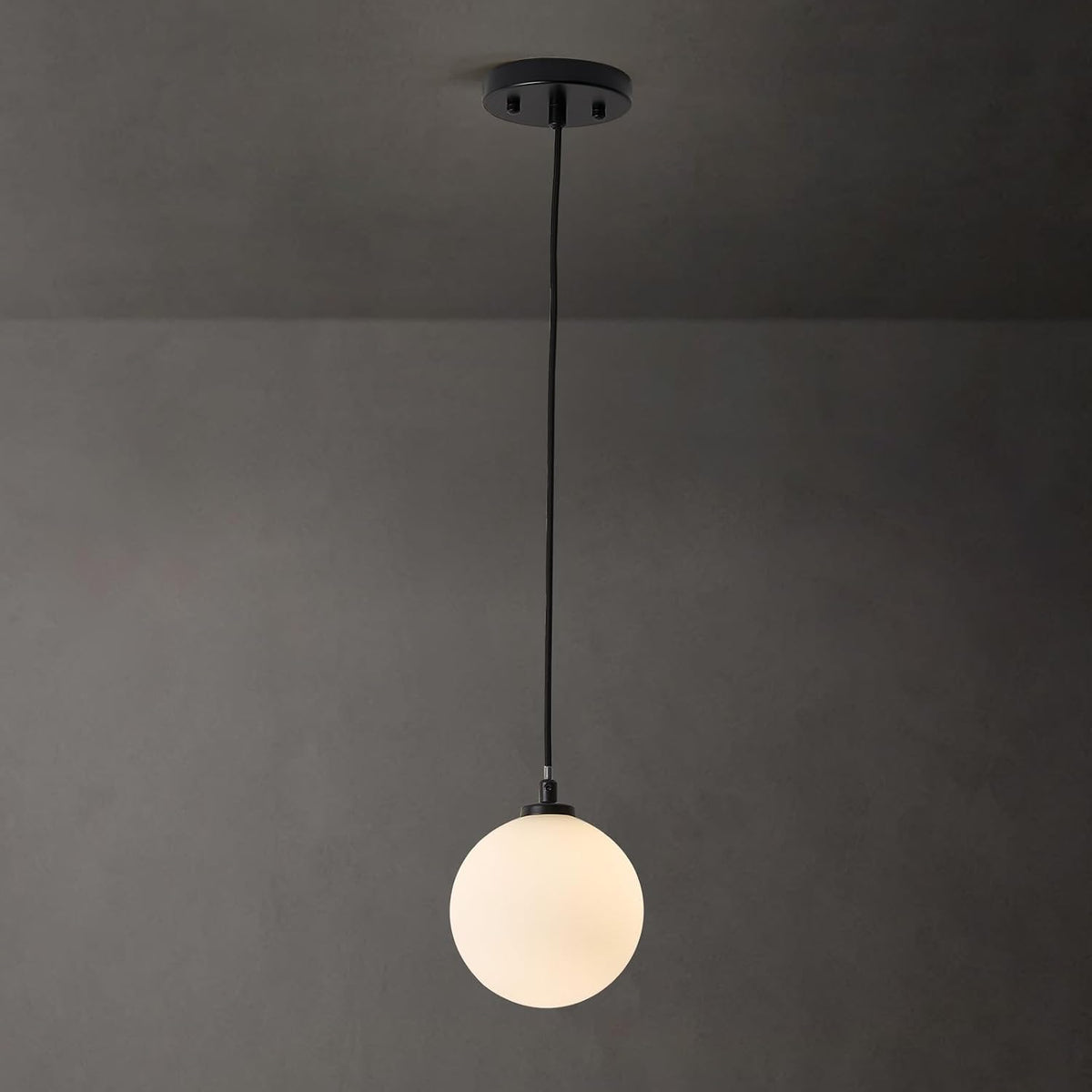 1-Light Globe Chandelier, Modern Gold Pendant Lights, Smoke Grey Globe Hanging Light Fixture for Kitchen Island, Bedroom, Bedside, Living Room, Dining Room, Hallway, MAX 59 in Height