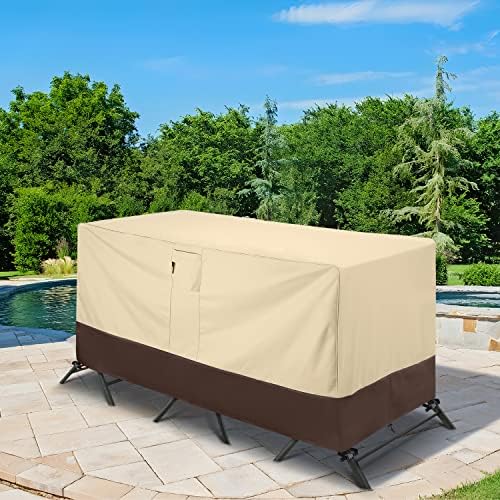 Arcedo Waterproof Patio Bistro Cover, 80"L x 32"W x 30"H, Beige & Brown
