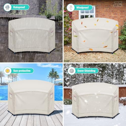 Tall Adirondack Chairs Set Cover,Waterproof Covers for Tall Adirondack Chair Set of 2,Outdoor Cover for Poly Balcony Chair with Connecting Tray,80" Wx30 Dx49 H,500D,Beige