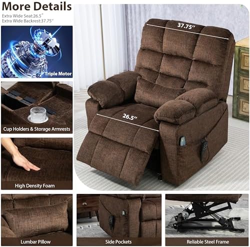 JIKFRIMA Oversized Zero Gravity Power Lift Recliner Chair for Elderly