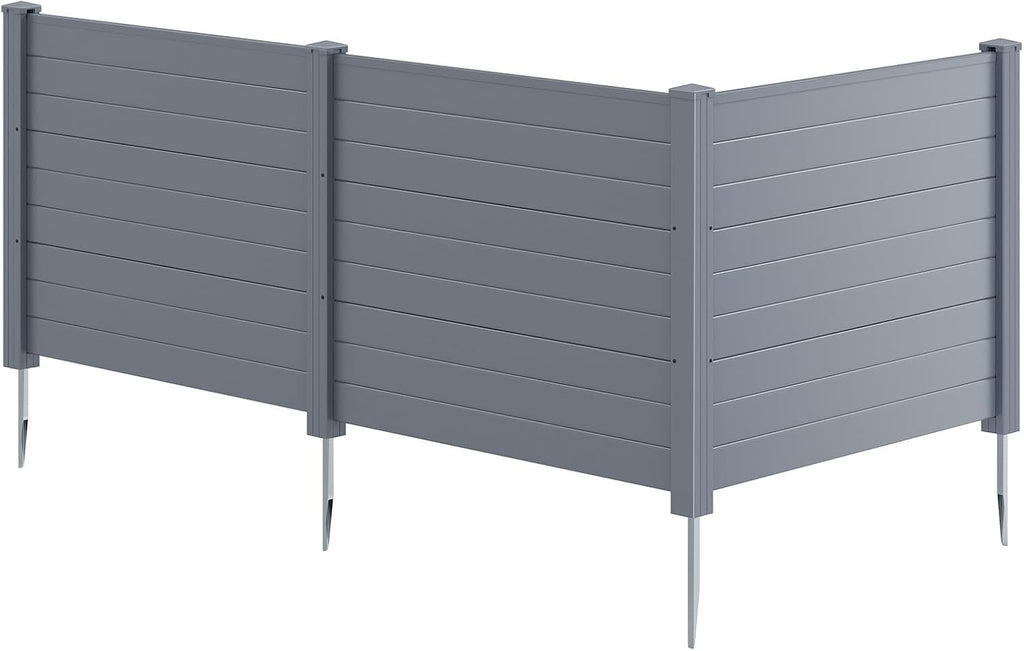 GIANTEX No-Dig Air Conditioner Fence, 3 Panels, 48''W x 36''H, Gray