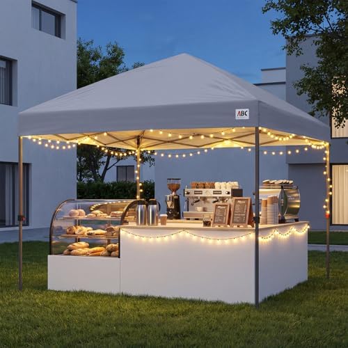 ABCCANOPY 10x10 Pop Up Canopy, Heavy Duty Weather Protection, Light Gray