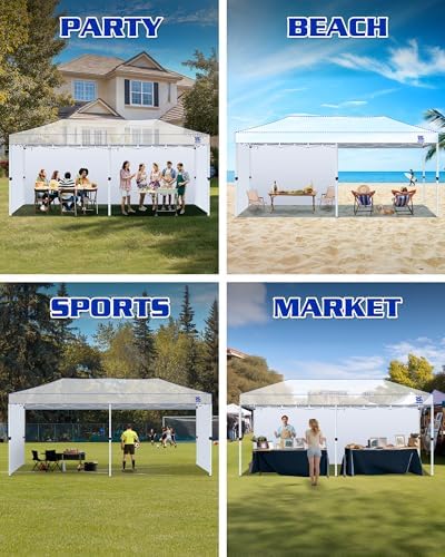 FANPAT 10x20ft Sidewalls for Canopy, Dusk Gray(4Pcs Sidewalls Only)