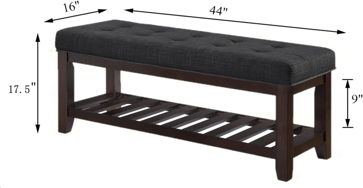 24kf large rectangular upholstered tufted linen ottoman bench shown in use