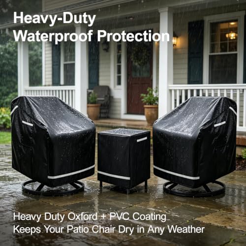 3 Piece Patio Furniture Covers for 2 Chairs and Side Table 37"W x 38"Dx39"H