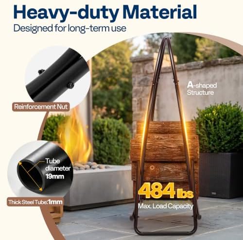 VIVOHOME 40 Inches Firewood Log Rack Hoop(Only Rack)