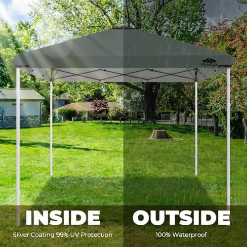 10x10ft Replacement Canopy Top with Air Vent, Waterproof & UV Protection Canopy Tent Top Cover for Straight Leg Canopy Frame - for Outdoor, Patio, Event, Trade Show (Dark Gray, 10x10ft)