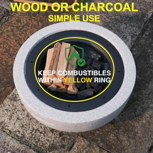 Round Wood Burning Concrete Outdoor Fire Pit for Patio-22