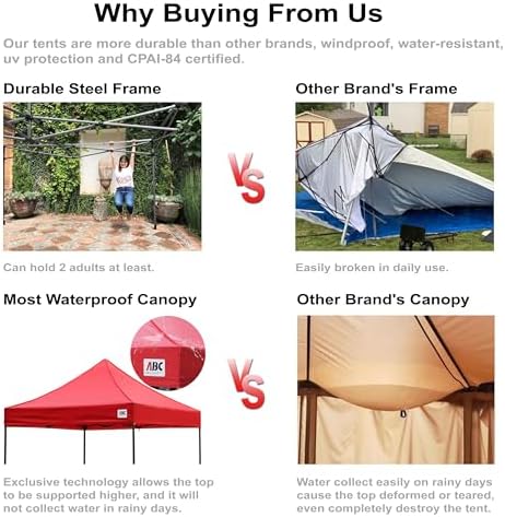 ABCCANOPY Patio Pop Up Canopy Tent 10x15 Commercial-Series (Gray)