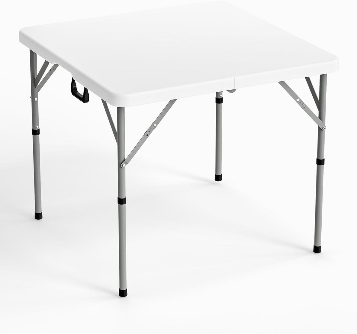 VINGLI 34" Fold in Half Square Table, Bi-Folding Commercial Portable Plastic Dining Table for Kitchen Outdoor Party Wedding Event, White