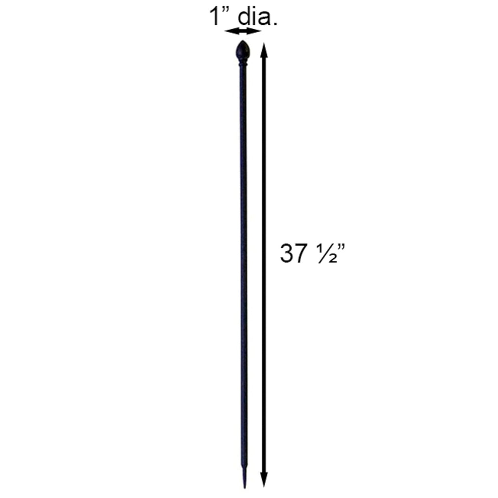 Bulk Buy of 12 Panacea 87102 Garden Fence Posts, Black, 37.5" H Each