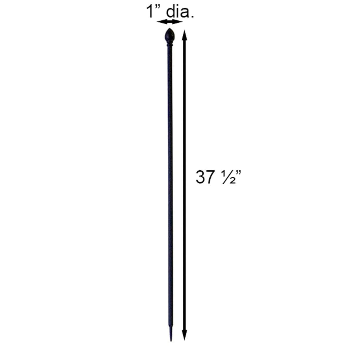 Bulk Buy of 12 Panacea 87102 Garden Fence Posts, Black, 37.5" H Each