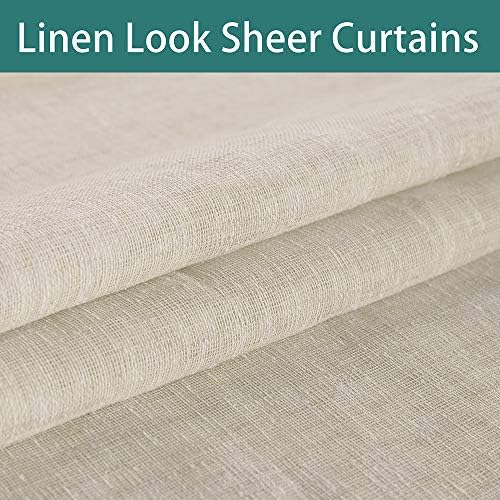 LORDTEX Burlap Linen Look Outdoor Curtains for Patio 2 Panels