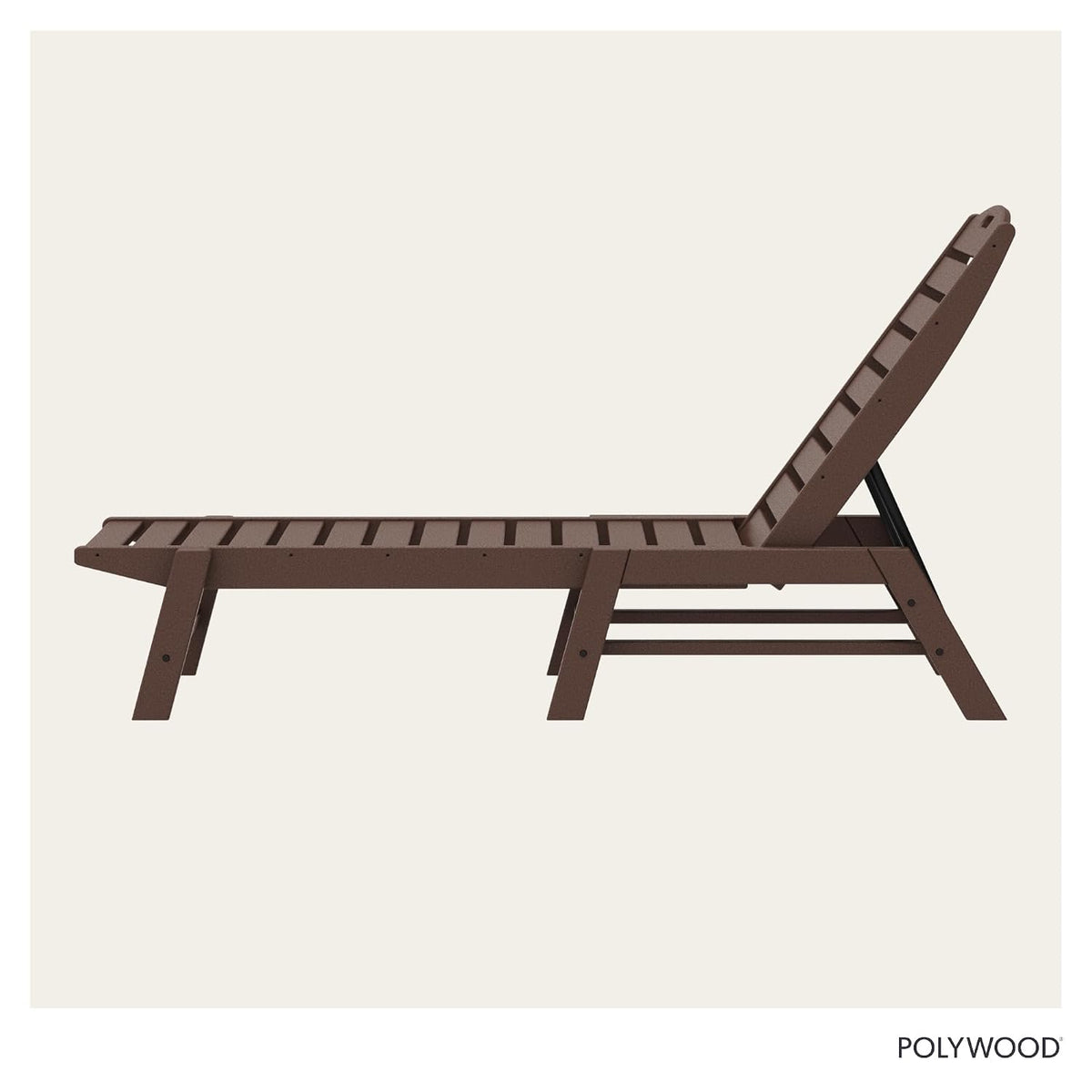 POLYWOOD Stackable Nautical Chaise, Mahogany