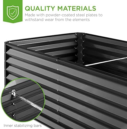 Best Choice Products 6x3x2ft Outdoor Metal Raised Garden Bed, Deep Root Box Planter for Vegetables, Flowers, Herbs, 269 Gallon Capacity, 100% Non Toxic Materials - Gray