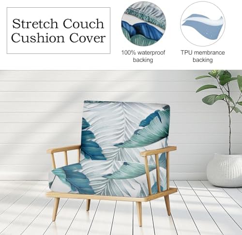 CALBODE 12Pcs Stretch Patio Cushion Covers Outdoor Couch Cover Replacement,Outdoor Sofa Covers for Patio Couch,Washable Furniture Cover (Tropical Flavor,Cushions Not Included)