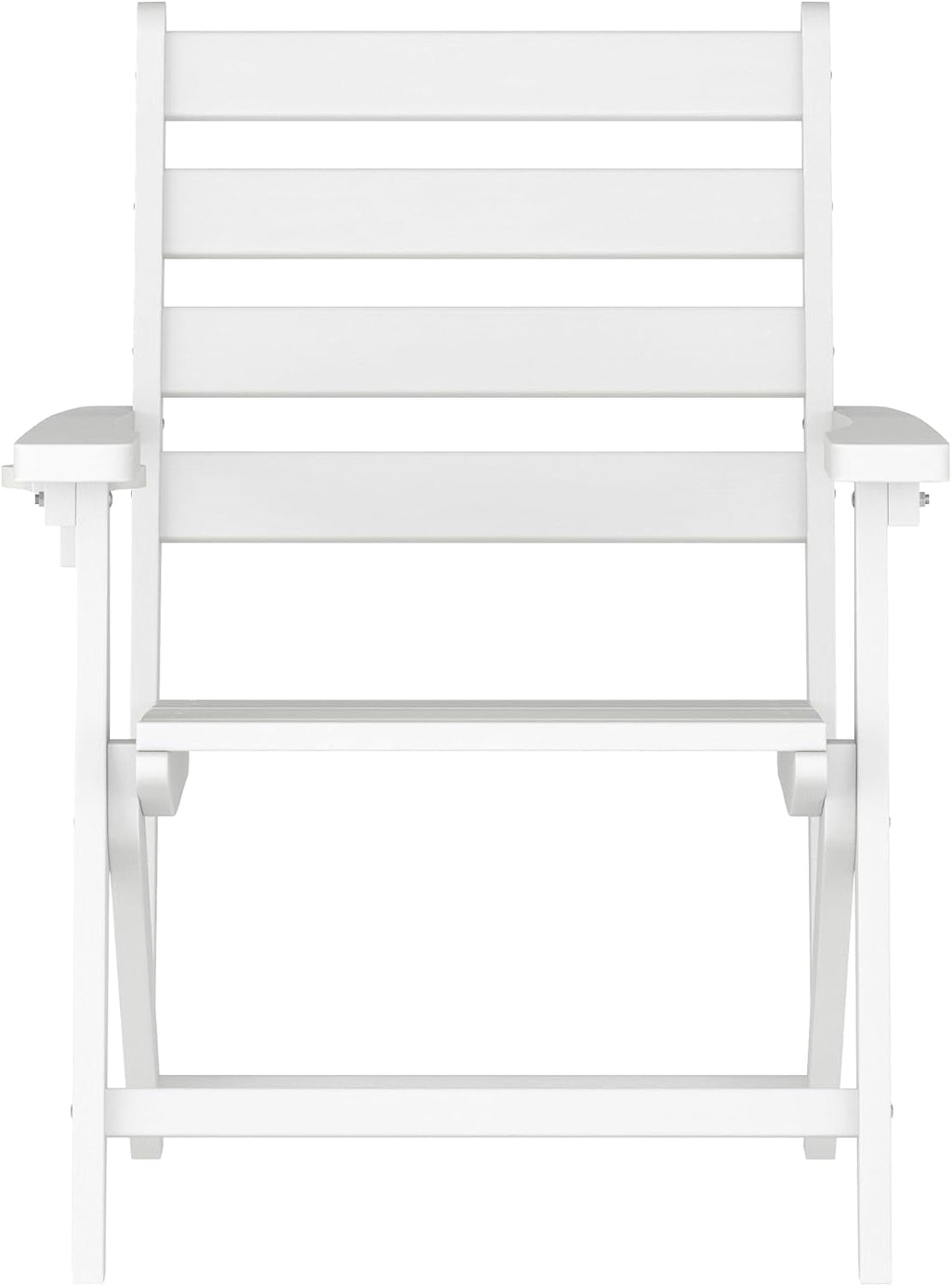 Flash Furniture HDPE Adirondack Dining Chair with Cup Holder, White