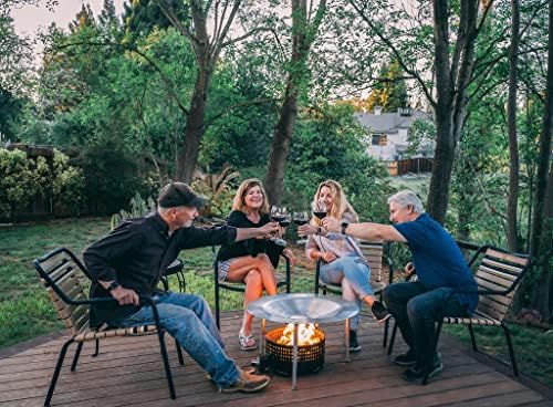 AL28 - Portable Fire Pit Heat Deflector, Lightweight Detachable Aluminum Shield Cover with 3 Extendable Legs