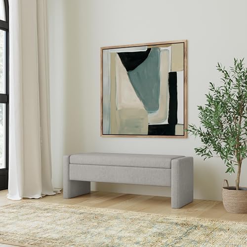 Spatial Order 50" Copenhagen Storage Bench - Light Gray Woven
