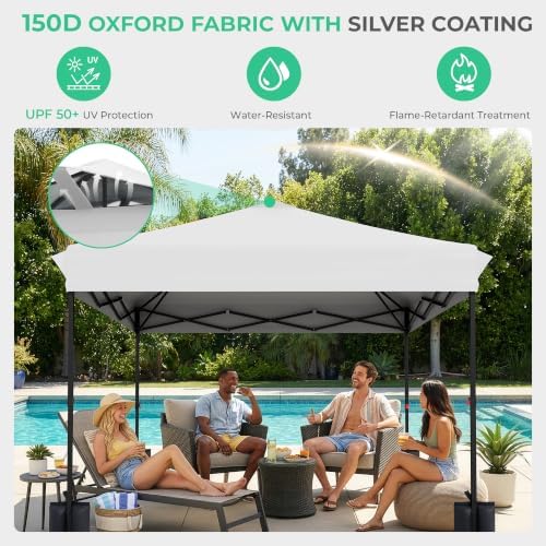 JEAREY 10x10 Pop Up Canopy Tent, Easy Up Outdoor Market Canopy, White