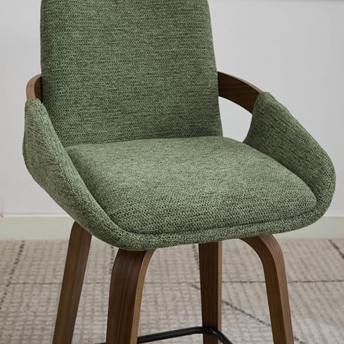 26" Swivel Counter Height Bar Stools Set of 2, Moss Green