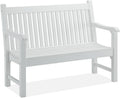Psilvam 2-Person Outdoor Bench with 700 Lbs Weight Capacity, White