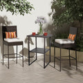 Sundale Outdoor Wicker Bar Table, 36” Height Patio High Top Dining Table