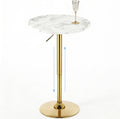 Round Bar Table Gold Metal Base Height Adjustable 27.9"-35.4"