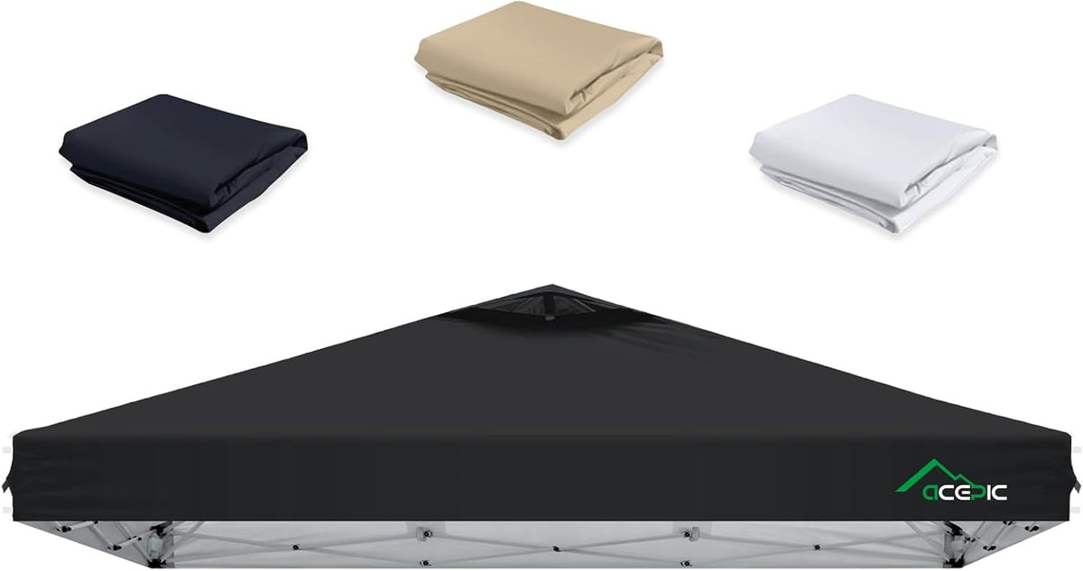 ACEPIC 10x10 Canopy Replacement Top with Air Vent(Black,Top Only)