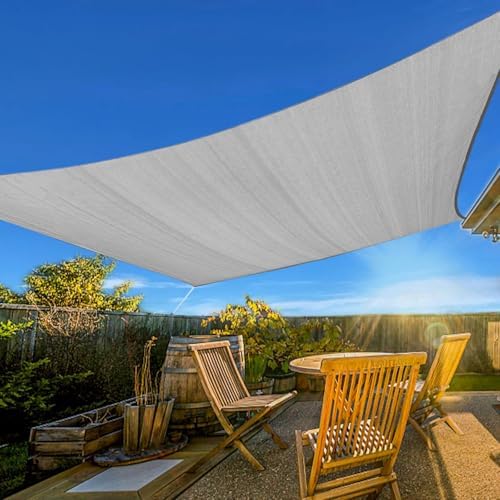 Artpuch Sun Shade Sail 12'X16' Light Grey Rectangle