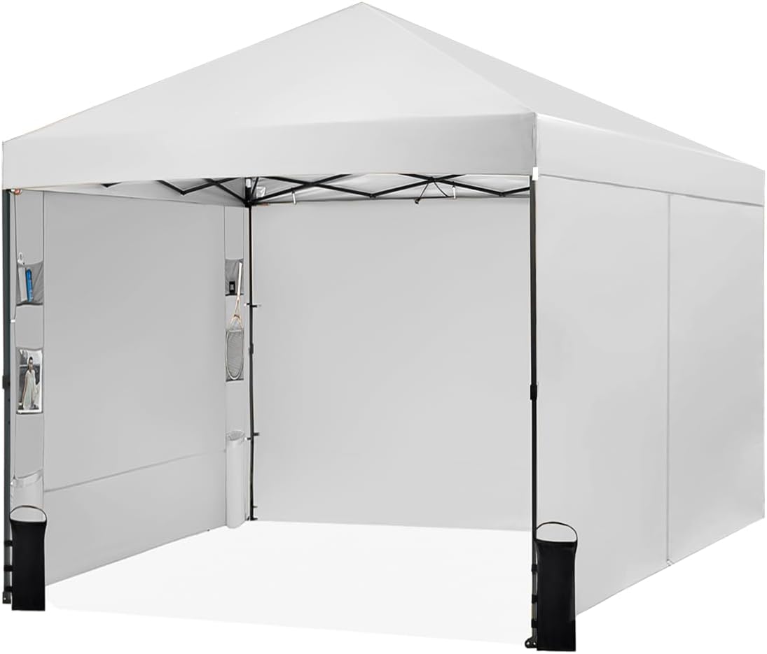 Tunbne 10X10 Pop Up Canopy Tent with 4 Sidewalls, Outdoor, One Push Setup