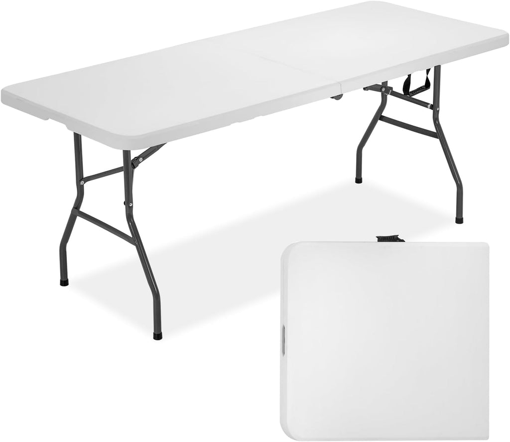 FDW | 6FT Folding Table | White | Portable Plastic Table