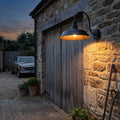 mirrea Farmhouse Outdoor Gooseneck Barn Wall Light, Matte Black, 14", 2 Pack