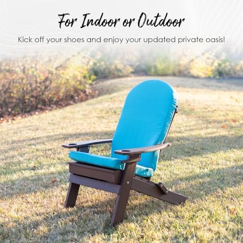 RSH DECOR: Tufted Adirondack Chair Cushion | 42.5” x 21” | All-Weather Spun Fabric | Water and Fade-Resistant | Outdoor Cushion for Patio Furniture | Gregoire Fresco