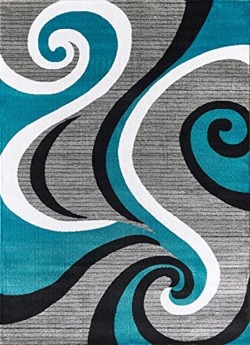 GLORY RUGS Modern Area Rug Swirls Carpet Bedroom Living Room Contemporary Dining Accent Sevilla Collection 4817 (4x6, Turkaz)