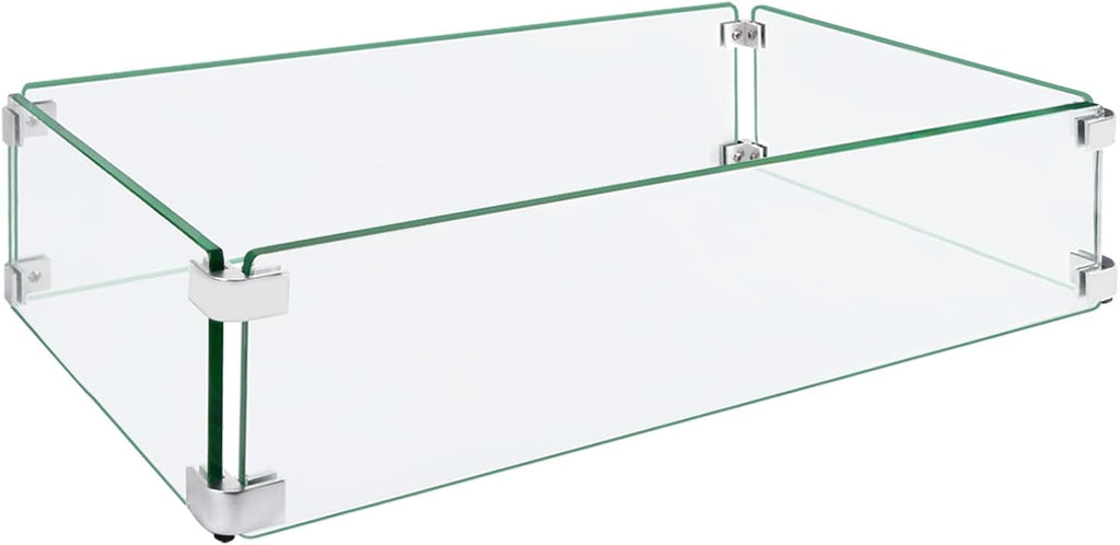 Fire Pit Wind Guard,35.5"x11.5"x6" Fire Pit Wind Guard Rectangle