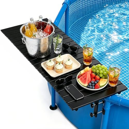 44''x16'' Foldable Swim Up Pool Bar Table for Above Ground Pools