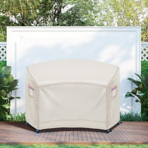 Tall Adirondack Chairs Set Cover,Waterproof Covers for Tall Adirondack Chair Set of 2,Outdoor Cover for Poly Balcony Chair with Connecting Tray,80" Wx30 Dx49 H,500D,Beige