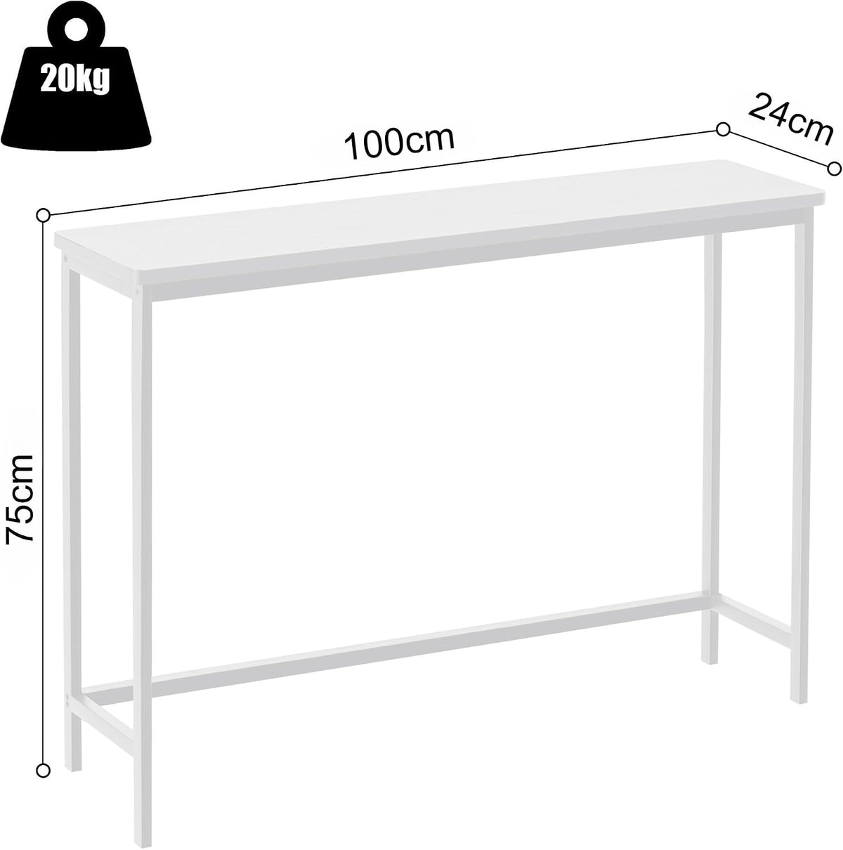 vasmia console table, entryway table, narrow sofa table on a desk or shelf