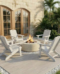 Adjustable Adirondack Chair,Outdoor Fire Pit Chair，White