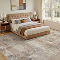 Abstract Rug 8x10 Washable Large Living Room Area Rug Dark Brown