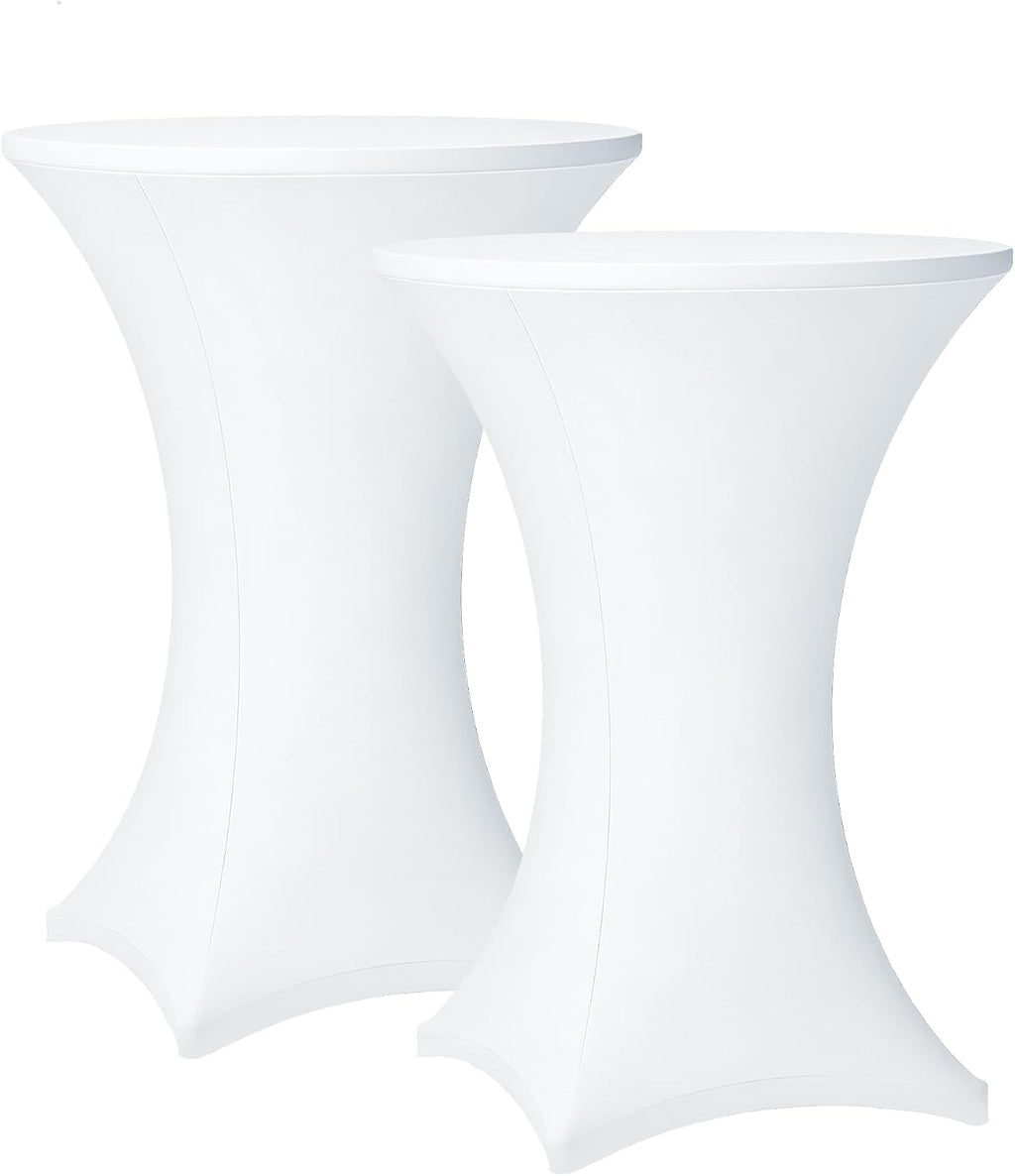 Cocktail Table Covers - 2 Pack 32x43 Inch Table Cloth - White
