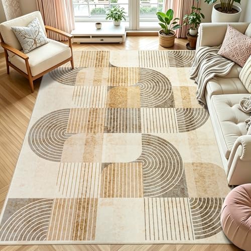 Washable Area Rugs for Bedroom Living Room 4x6 ft, Non-Slip Modern Rug