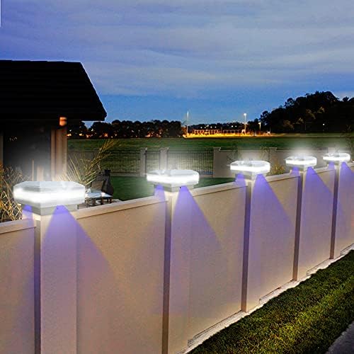 Sumaote 4x4 Solar Post Cap Lights, 160LM 52 LEDs, IP65, White 4 Pack