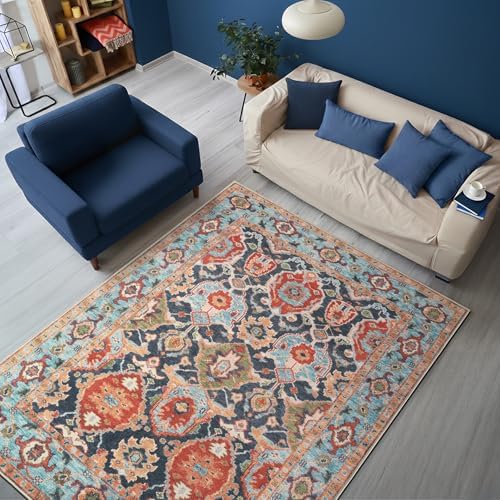 Keen Home Design Vintage Washable Area Rug, Non-Slip Low Pile, 4x6